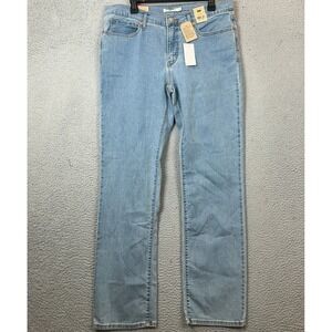 NEW Levis 314 Jeans Womens 33X32 Shaping Straight Blue Light Wash Stretch Denim